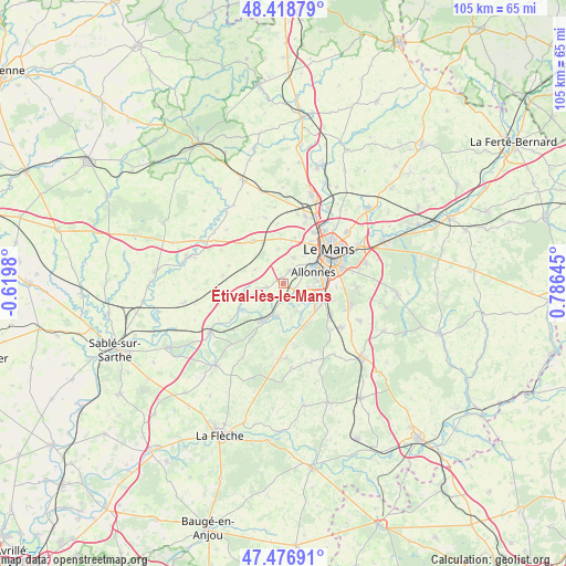 Étival-lès-le-Mans on map