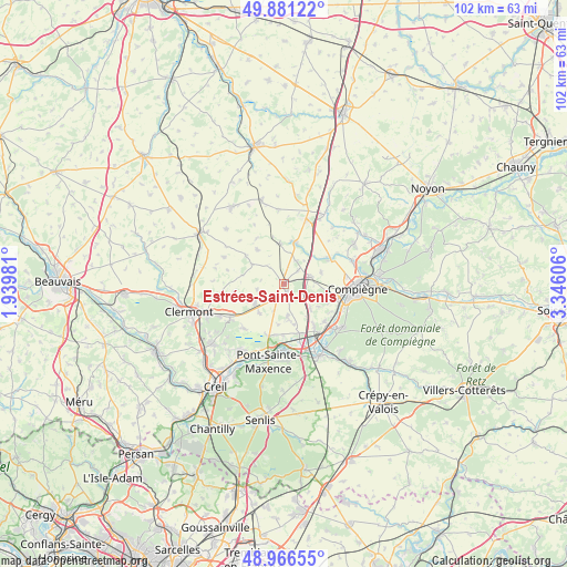 Estrées-Saint-Denis on map