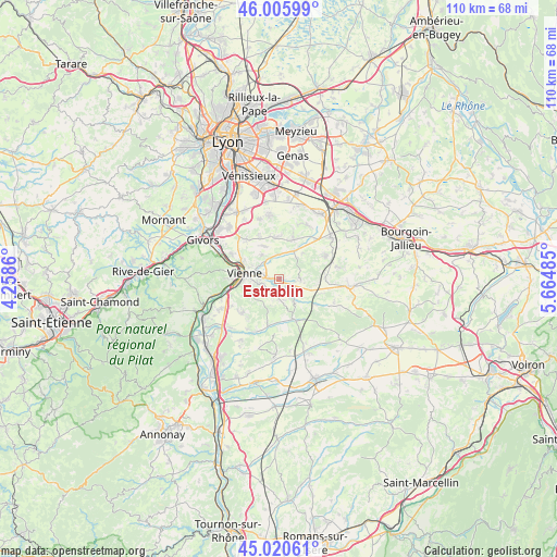 Estrablin on map