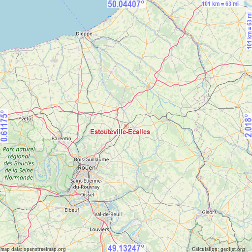 Estouteville-Écalles on map