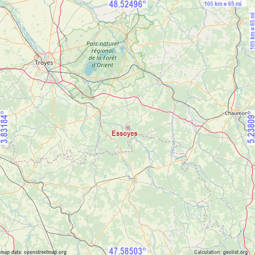 Essoyes on map