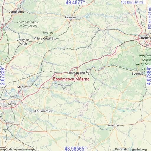 Essômes-sur-Marne on map
