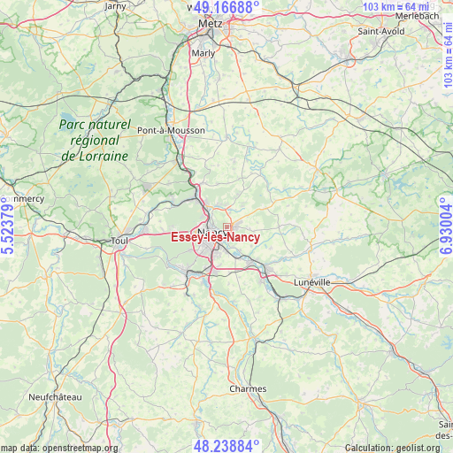Essey-lès-Nancy on map