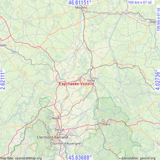 Espinasse-Vozelle on map