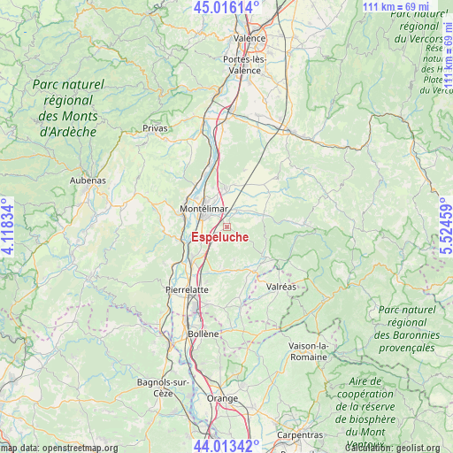 Espeluche on map