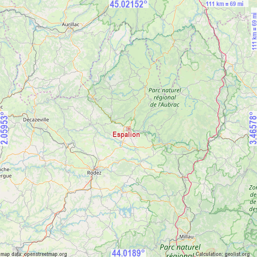 Espalion on map