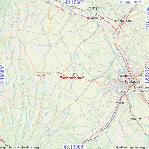 Escornebœuf on map