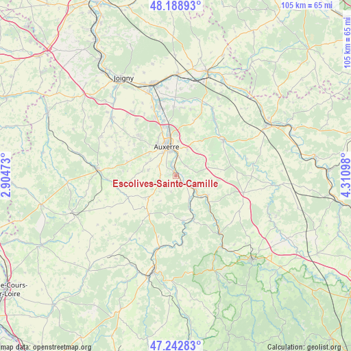 Escolives-Sainte-Camille on map