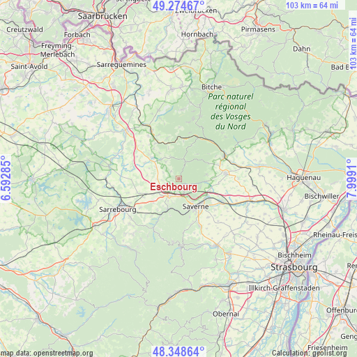 Eschbourg on map