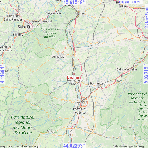 Érôme on map