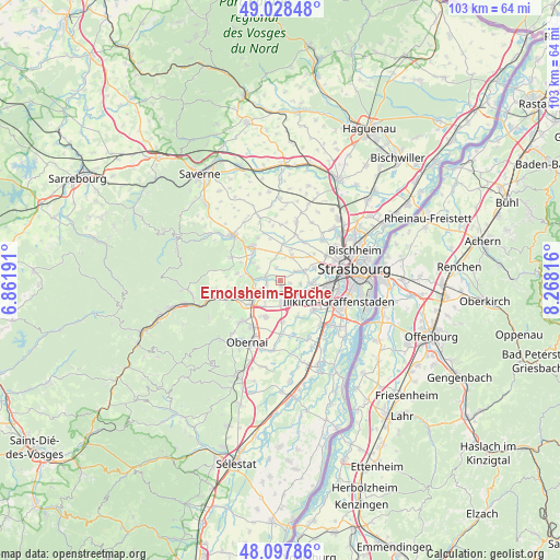 Ernolsheim-Bruche on map