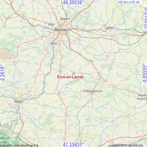 Ercé-en-Lamée on map