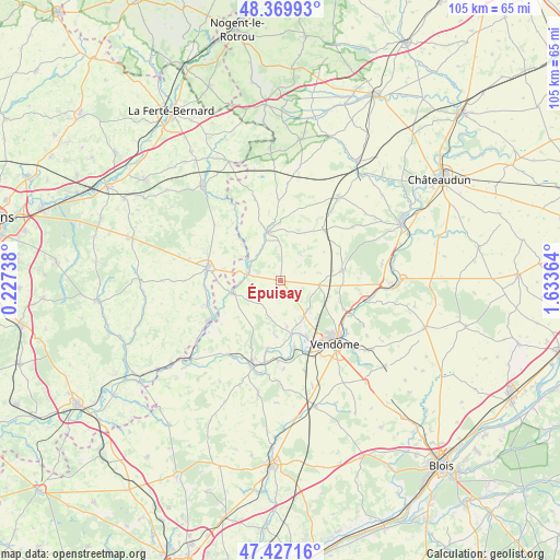 Épuisay on map