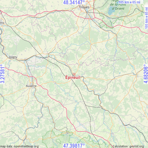 Épineuil on map