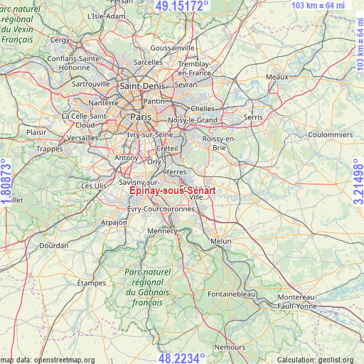 Épinay-sous-Sénart on map