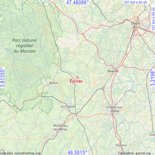Épinac on map