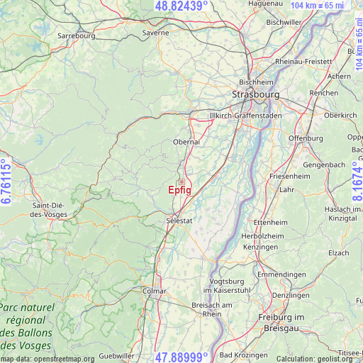 Epfig on map