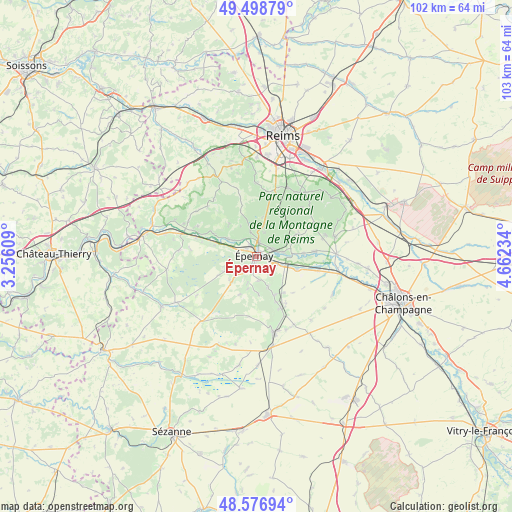Épernay on map