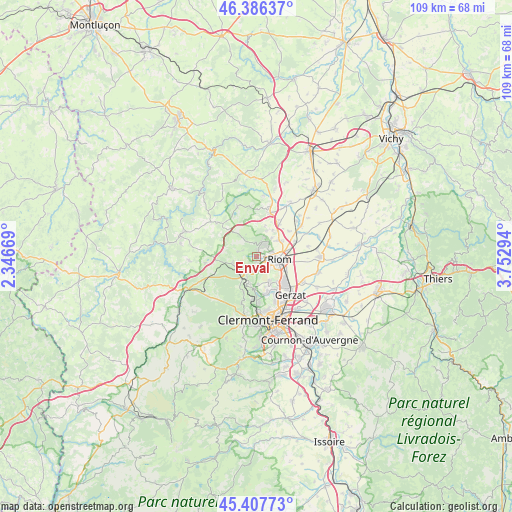 Enval on map