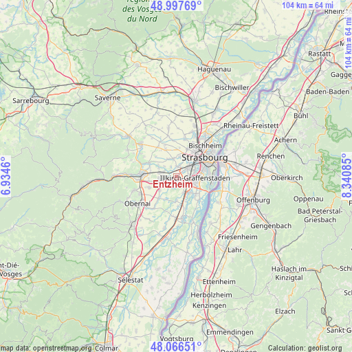 Entzheim on map