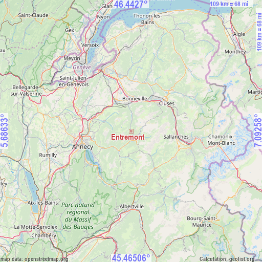 Entremont on map