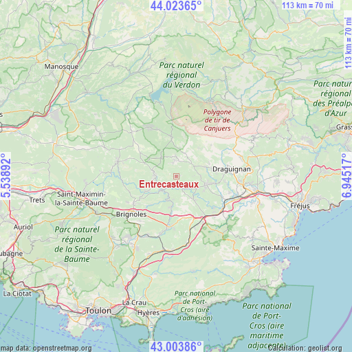 Entrecasteaux on map