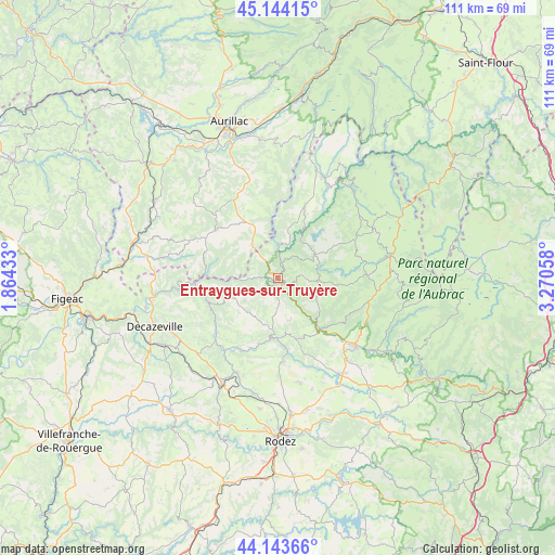 Entraygues-sur-Truyère on map