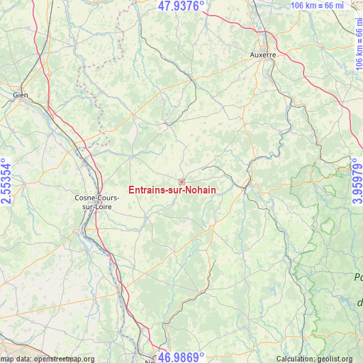 Entrains-sur-Nohain on map