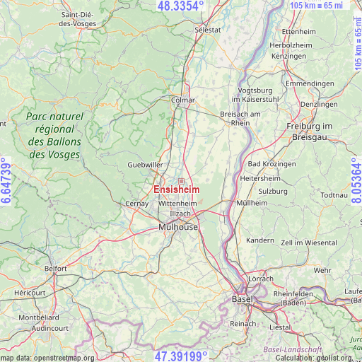 Ensisheim on map