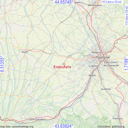 Endoufielle on map