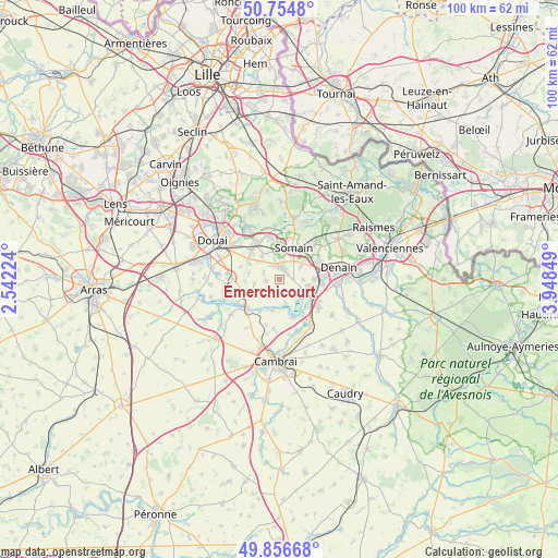Émerchicourt on map