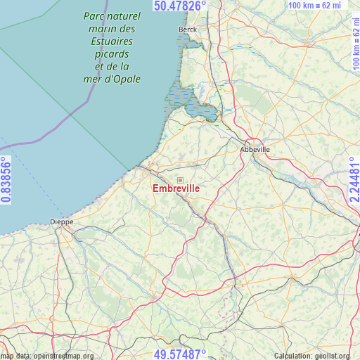 Embreville on map