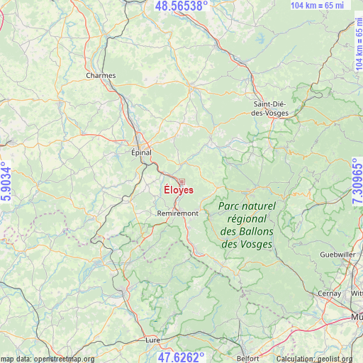 Éloyes on map
