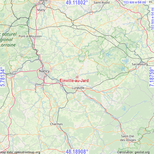 Einville-au-Jard on map