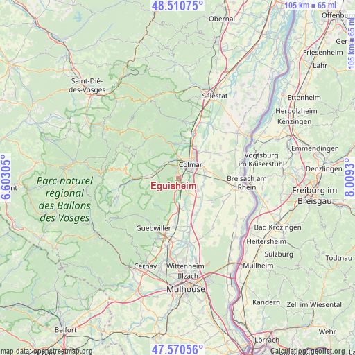 Eguisheim on map
