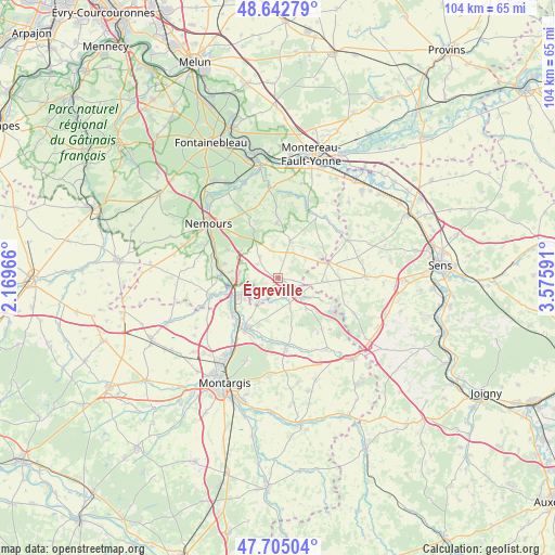 Égreville on map
