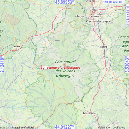 Égliseneuve-d’Entraigues on map