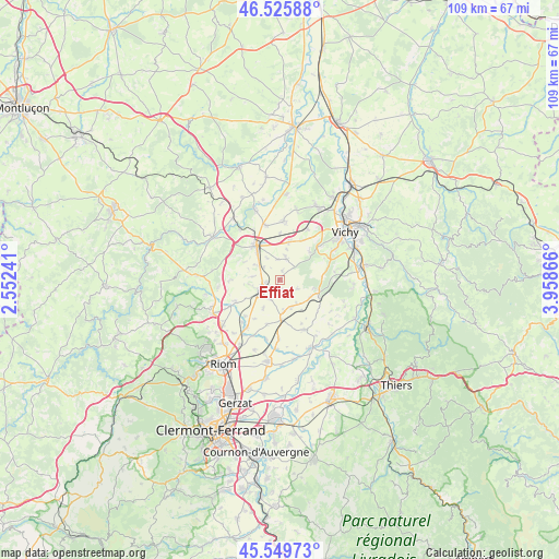 Effiat on map