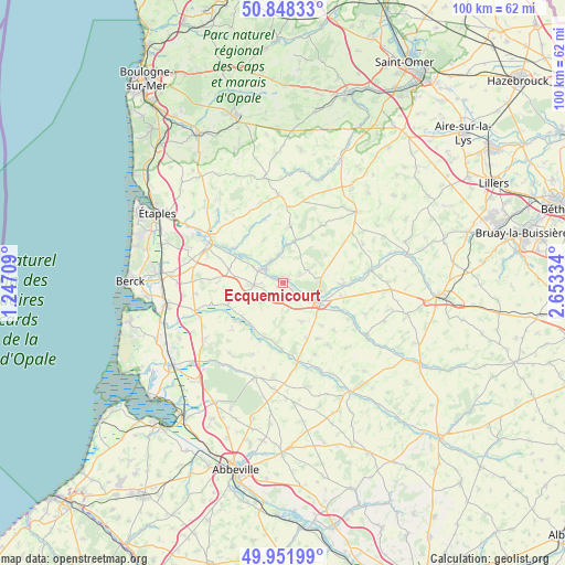 Ecquemicourt on map