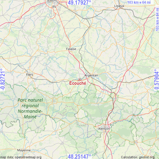 Écouché on map