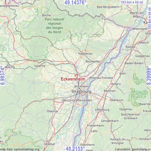 Eckwersheim on map