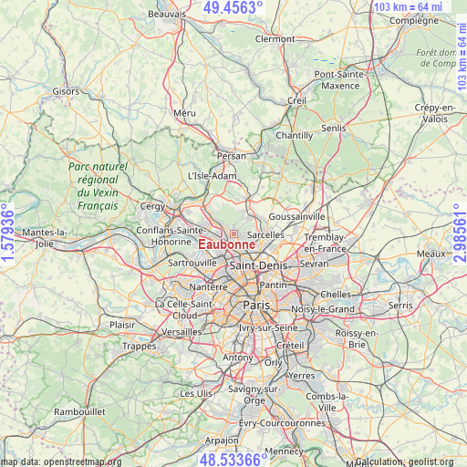 Eaubonne on map