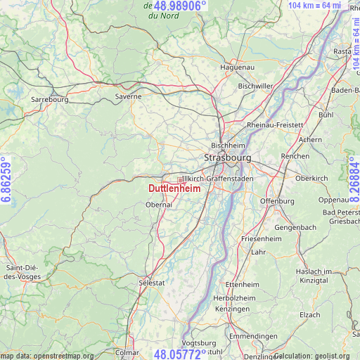 Duttlenheim on map
