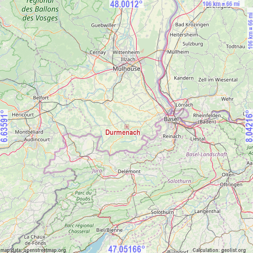 Durmenach on map