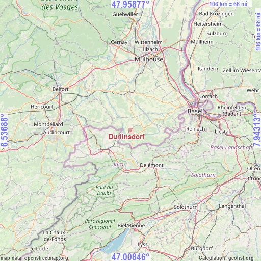 Durlinsdorf on map