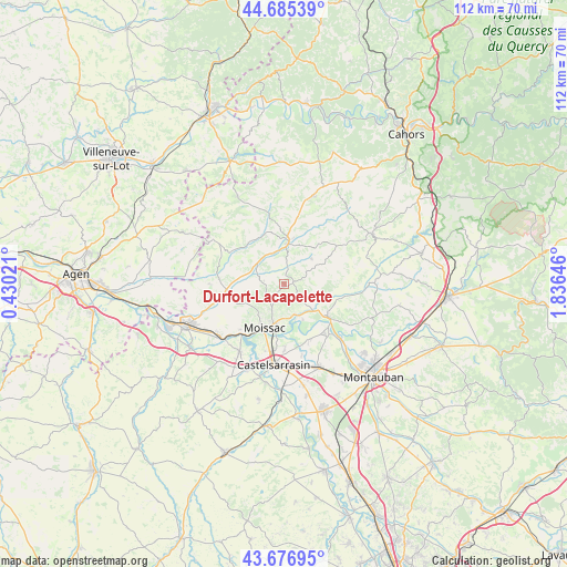 Durfort-Lacapelette on map