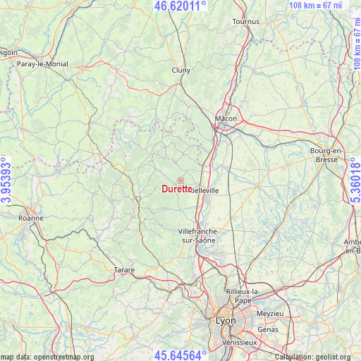 Durette on map