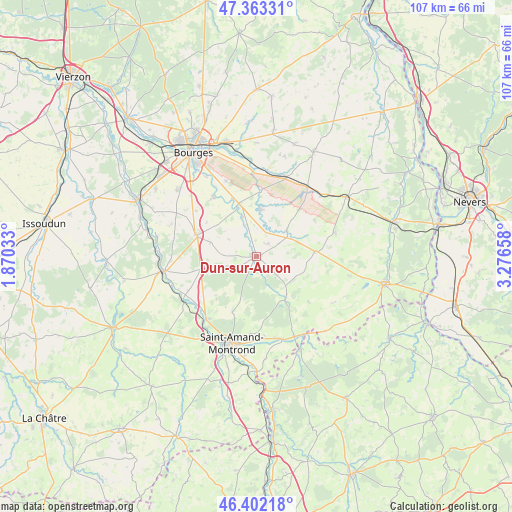 Dun-sur-Auron on map