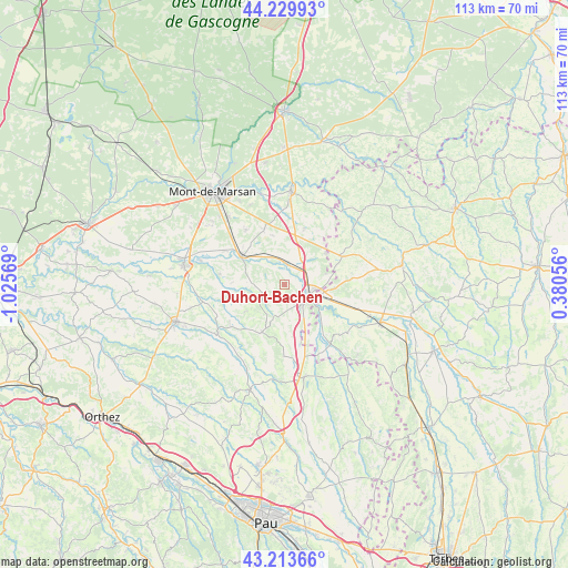 Duhort-Bachen on map