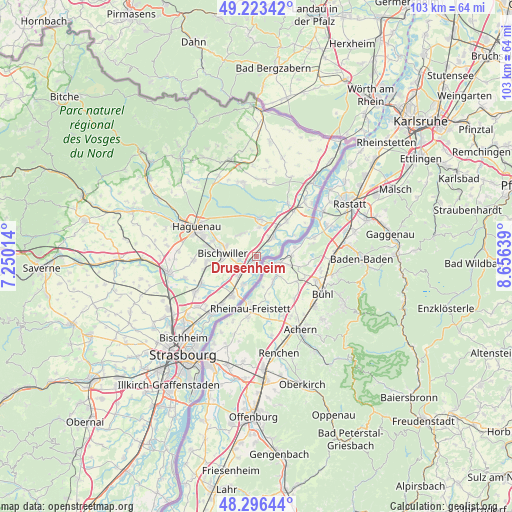 Drusenheim on map